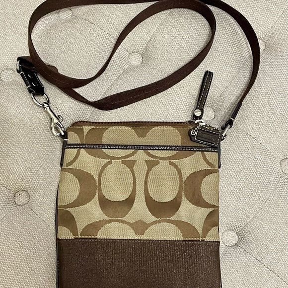 Coach Handbags - Brown and Tan Crossbody Bag
